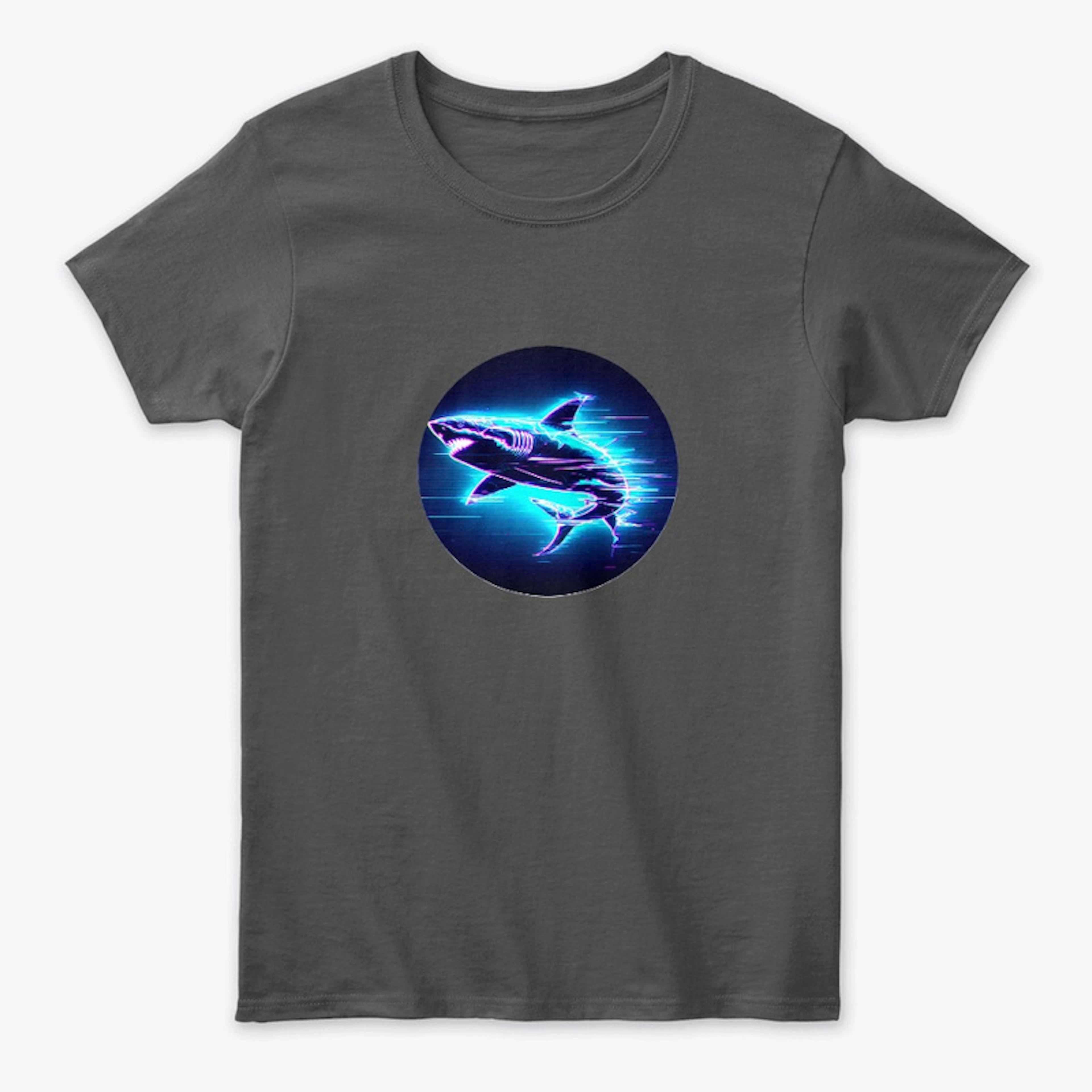 Neon Glitch Shark